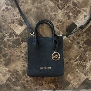 Michael Kors Black Mini Bag with Gold Accents